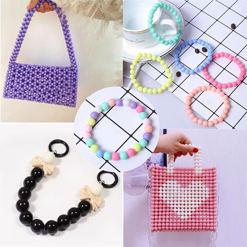 300 Pcs Acrylic Round Pastel Beads Candy Color Plastic Spacer Beads for DIY Necklace Bracelet Earring Jewelry Making (Red) - Image 5