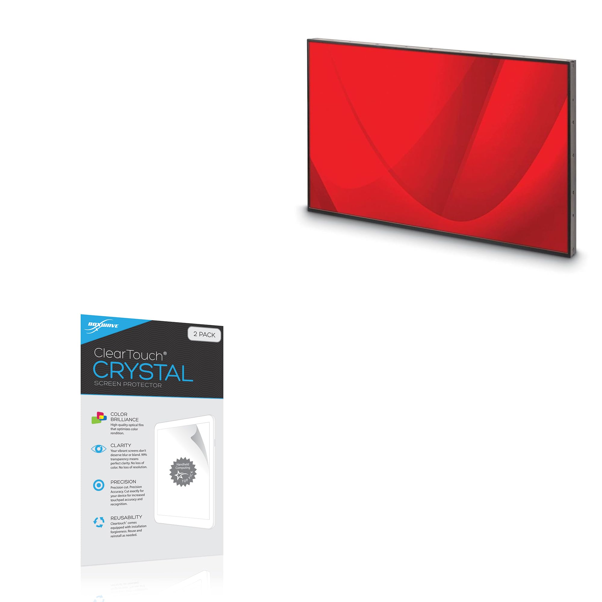 BoxWave Screen Protector Compatible With UVP Digital Signage Commercial LCD Display M22SB2 (22 in) - ClearTouch Crystal (2-Pack), HD Film Skin - Shields From Scratches