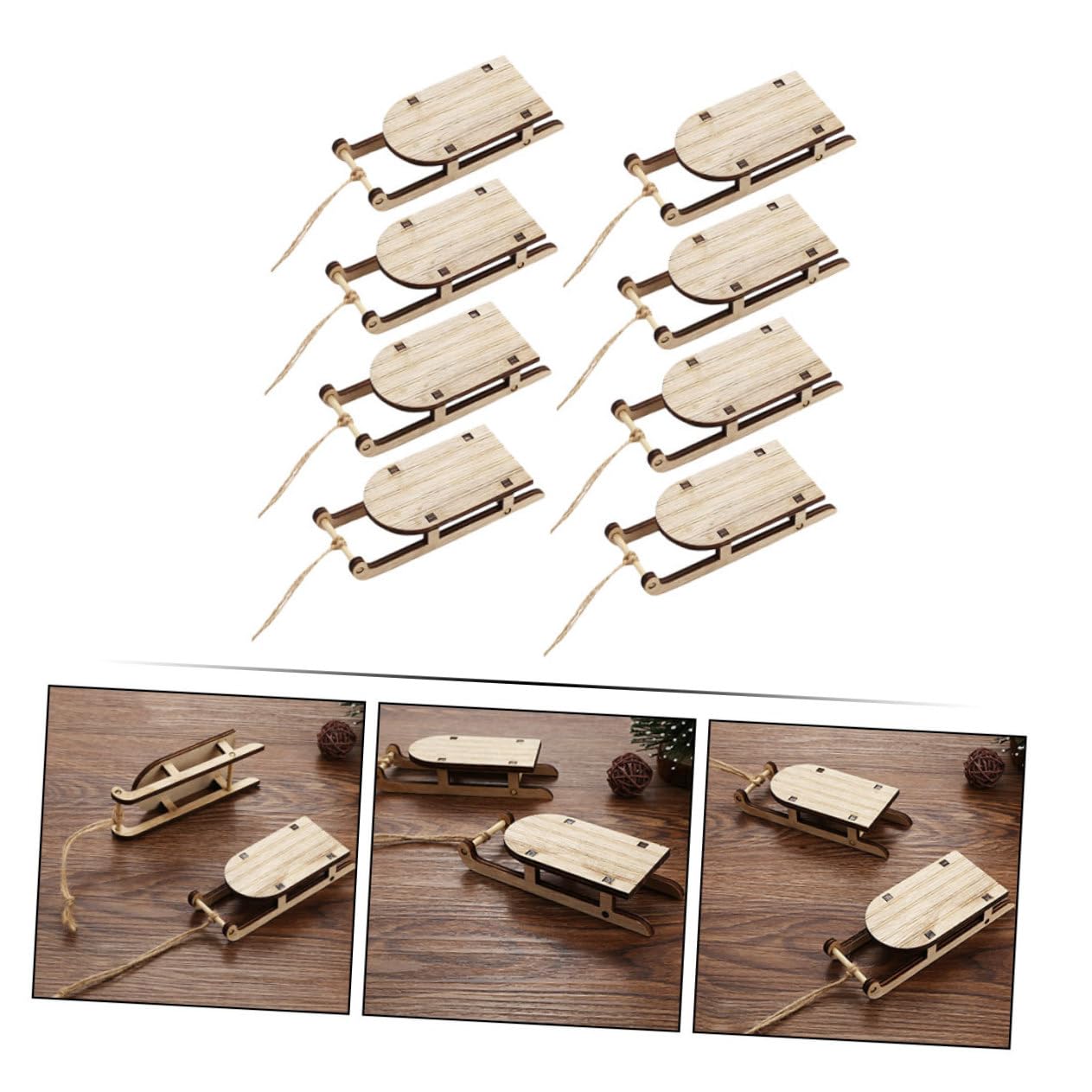 Cabilock 4 Juegos Colgante De Trineo Adornos para Árbol De Navidad Adorno para Árbol De Navidad Adorno Navideño Adorno para Árbol De Navidad Guirnalda Navideña De Reno 8 Uds * 4