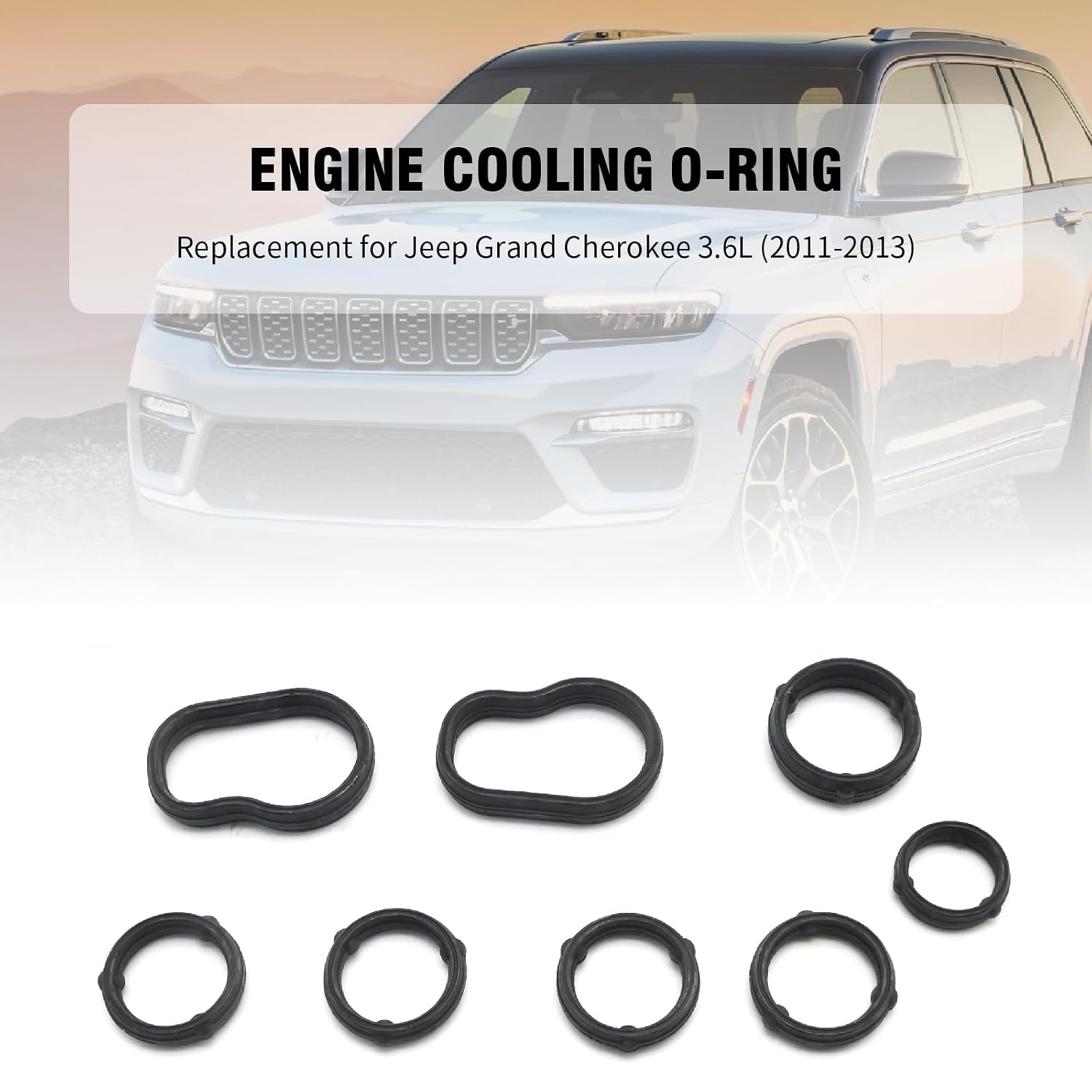 8 Pcs 68166067AA Engine Cooling O-Ring, Replacement for Chrysler 200 2011-2013 Replacement for Dodge Avenger 2011-2013, Replaces 7B0 198 029