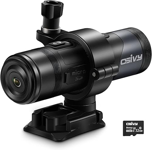 Osivy Cámara de casco de motocicleta delantera y trasera, cámaras de bicicleta de doble lente 2K con conexión Wi-Fi, control remoto y grabación en