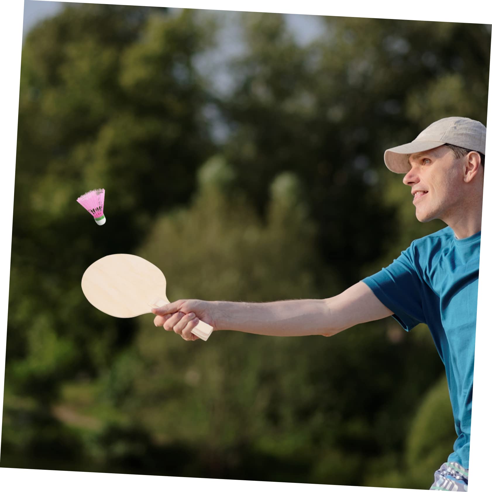 Toyvian 4pezzi Racchette da Badminton in Legno Pratiche e Leggere per Uso da Spiaggia e Cortile Marrone Adatte per Giochi Competitivi e attività all Aperto