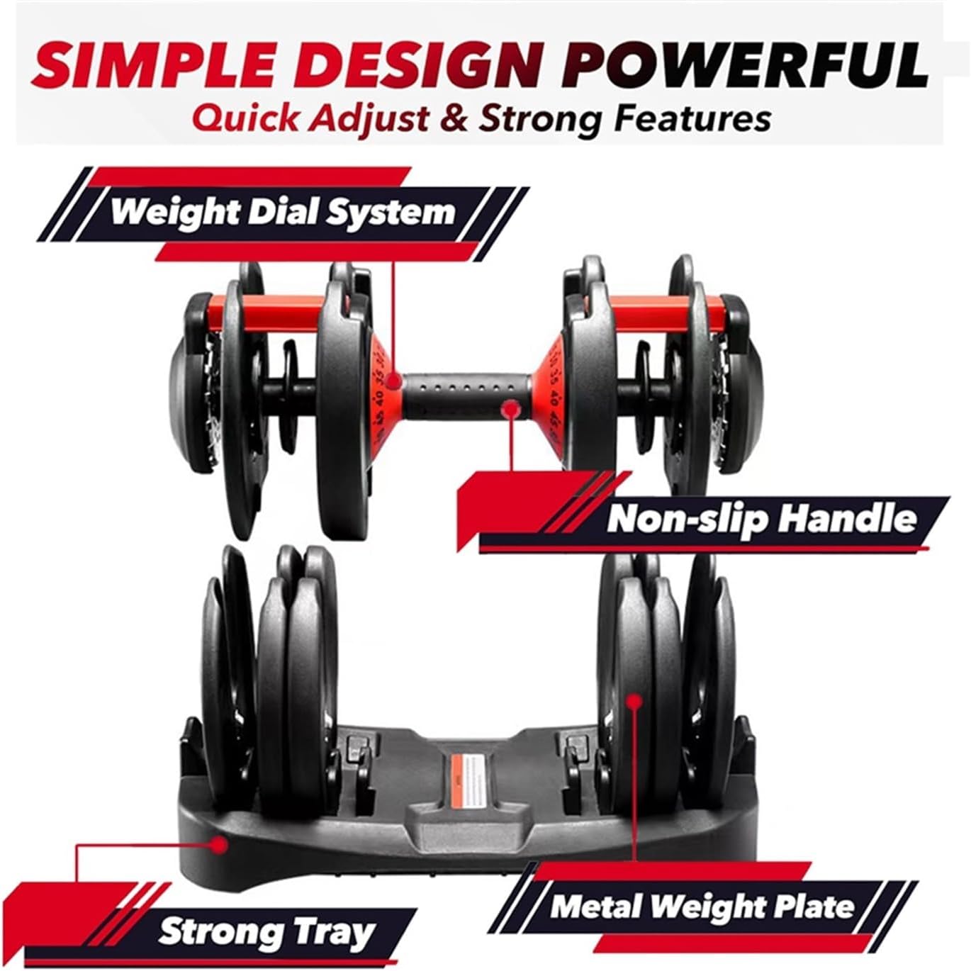 Diagram of HAKENO adjustable dumbbell components