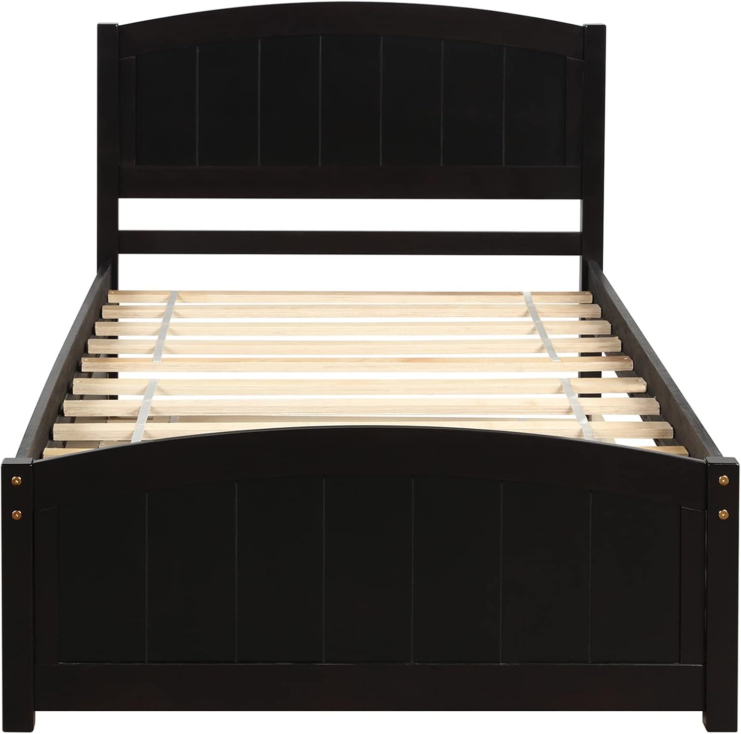 Bellemave Twin Bed with Trundle, Wood Bed Frame with Headboard and Footboard Wood Platform Captain Beds for Boys, Girls, Kids, Teens and Adults, Espresso