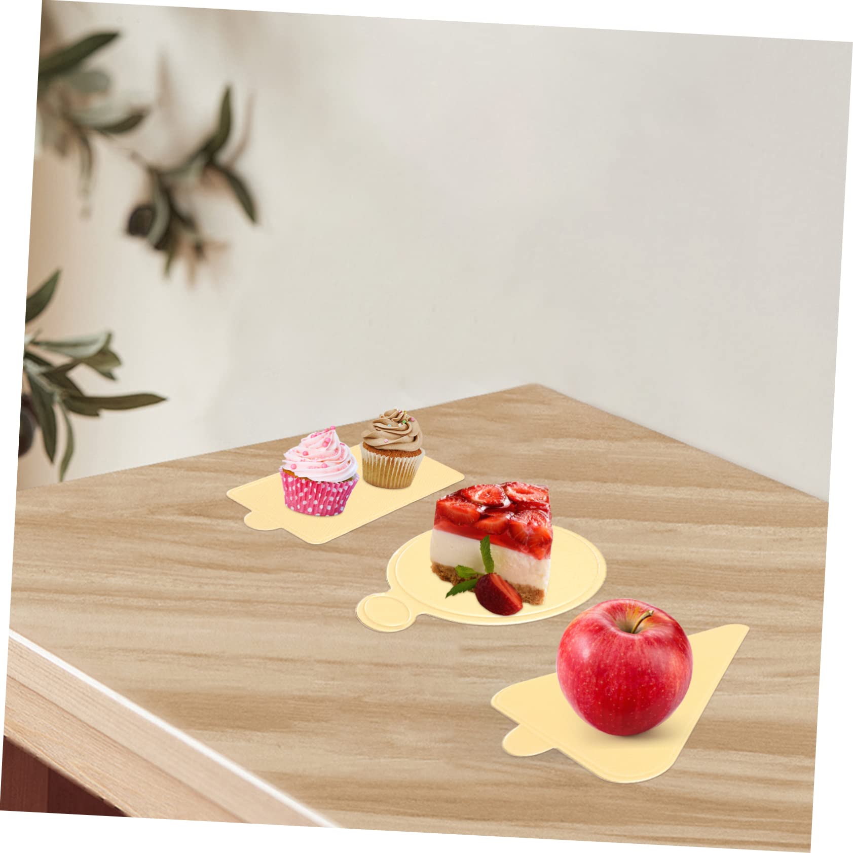 Bases para Mini Tartas de Cartón Dorado, 300 Piezas, Formas Mixtas