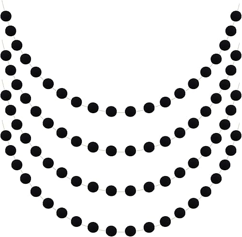 Tegeme 4 guirnaldas de pompones de fieltro, decoración del árbol de Navidad, pancarta colgante para el hogar, decoración de bolas de invierno de 6.6