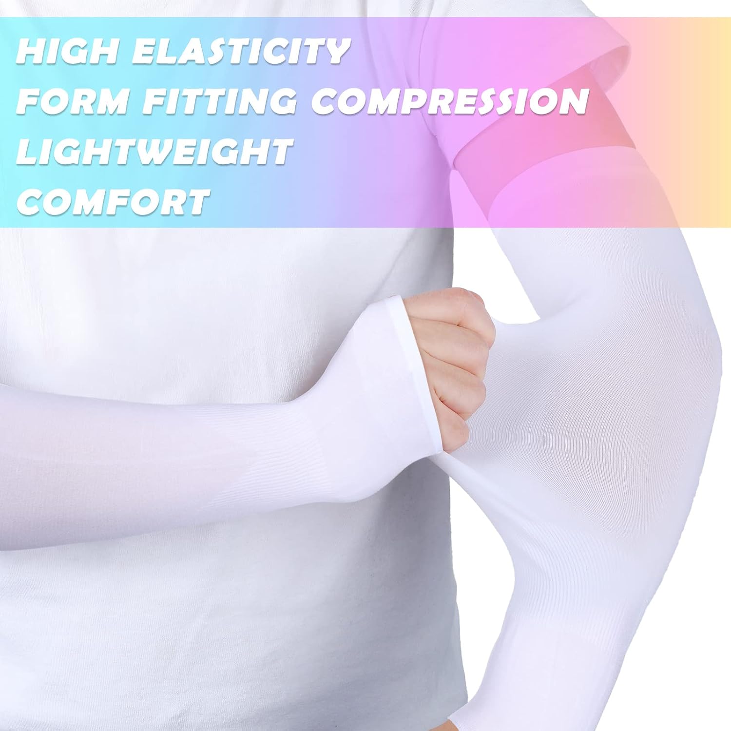 Zhanmai 8 Pairs Kid Arm Sleeve Compression Arm Sleeve Youth UV Protection for Basketball Football Volleyball Girl Boy Sports