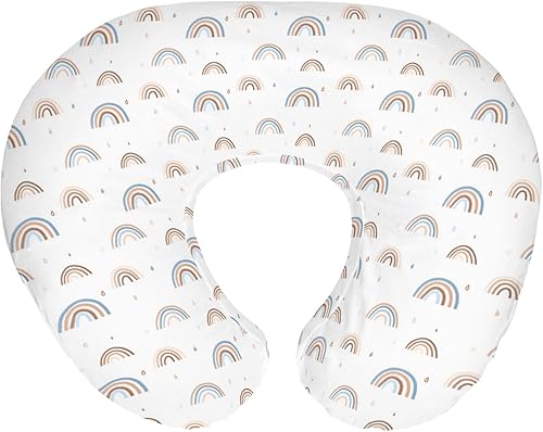 Fundas de almohada de lactancia con arco iris bohemio para niños y niñas, coloridas gotas de arco iris, fundas de almohada para lactancia materna,