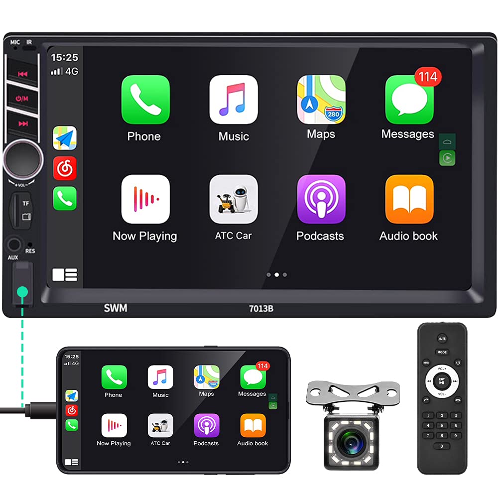 Buy Car Stereo Stereo Double Din Radio with Carplay, 7 Inch Touchscreen