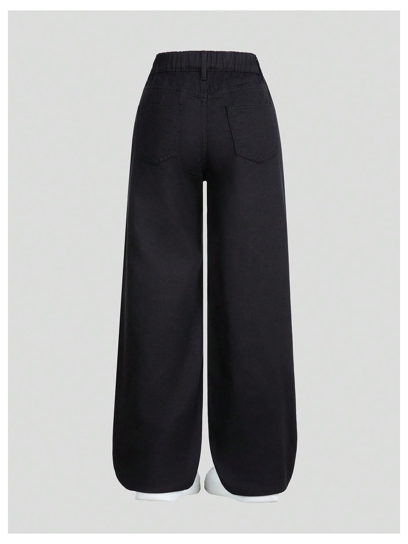 Floerns Jeans holgados Y2K con lazo y diamantes de imitación para niña, bonitos pantalones de mezclilla casuales con bolsillo