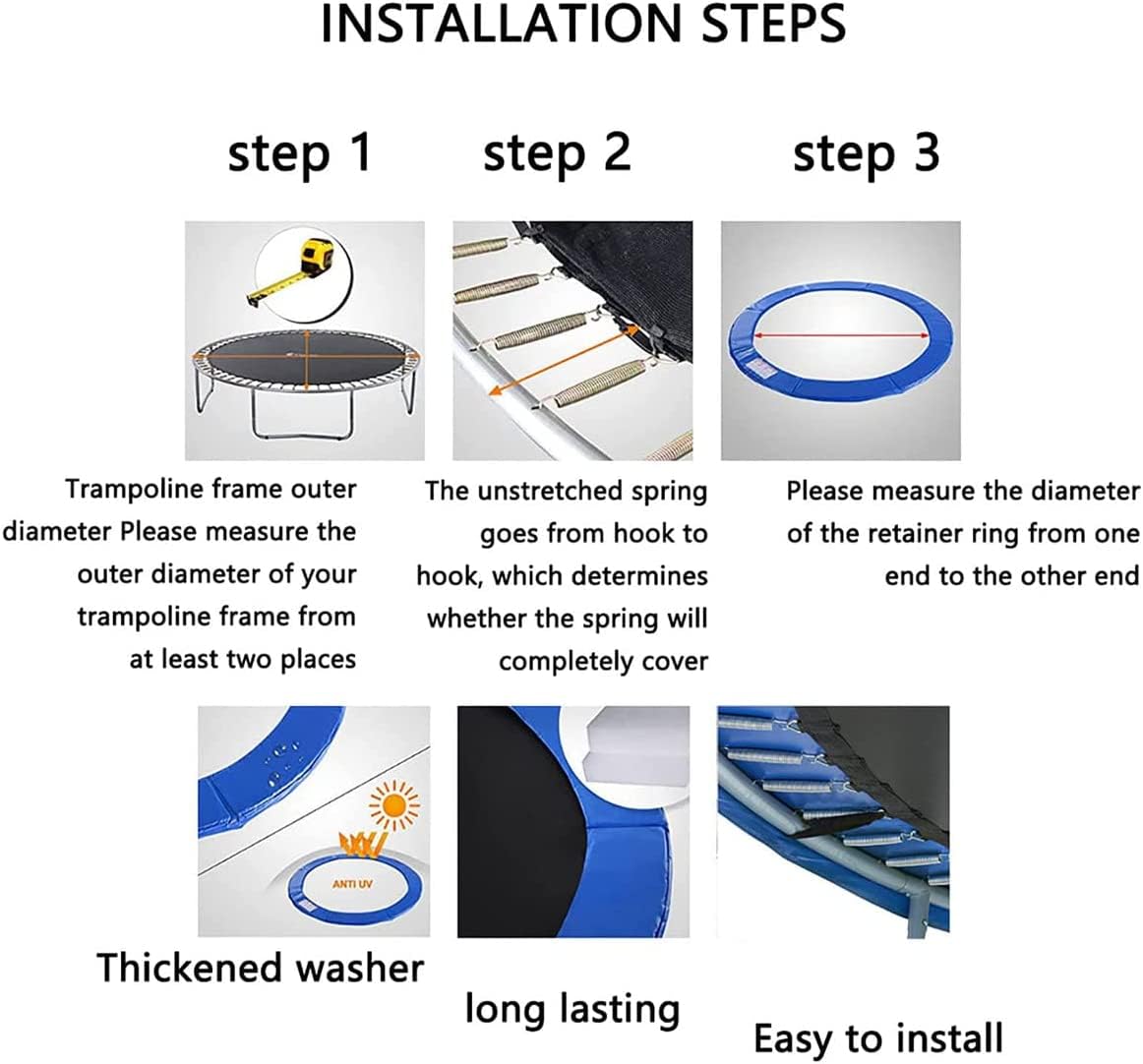Tappetino Di Protezione Per Trampolino 2,44 M – Copertura Molle In PVC Imbottito – Sicurezza Bambini - 5