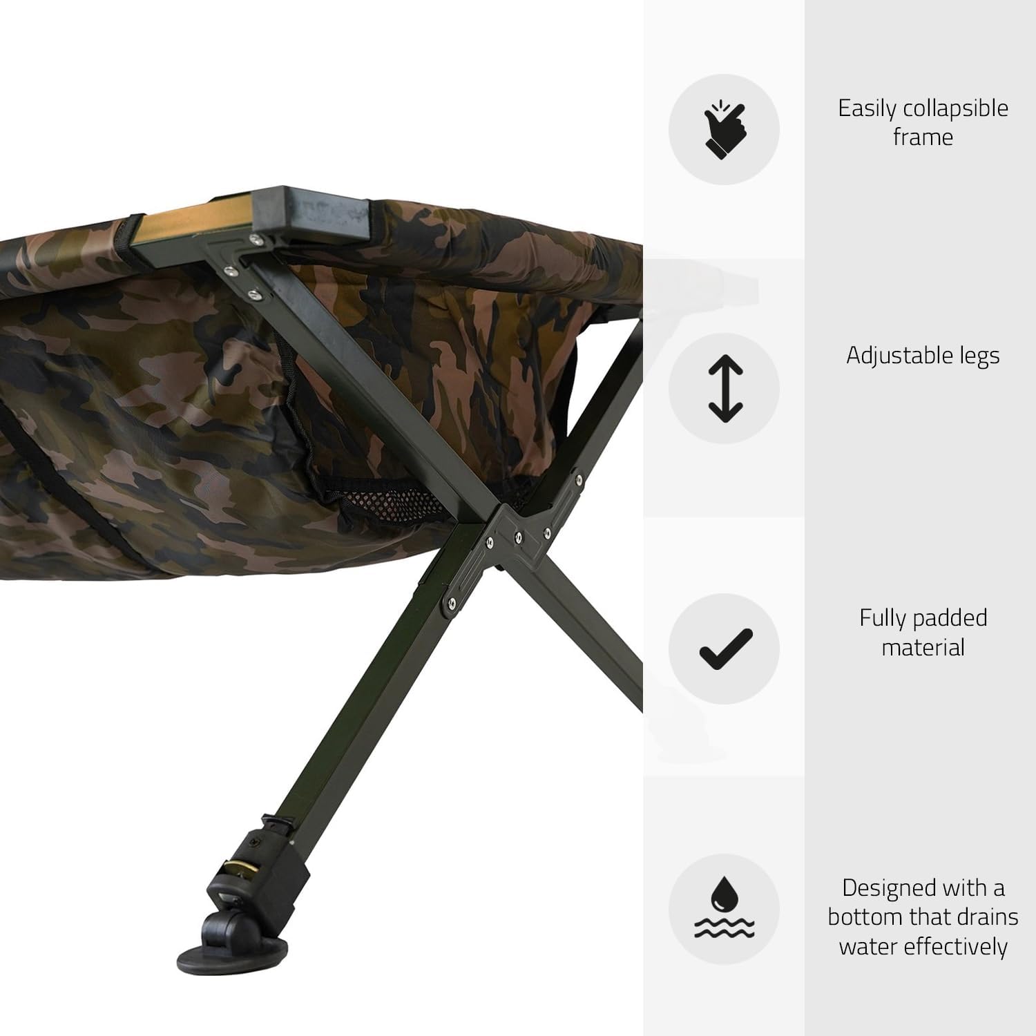 Traxis Carp Cradle XXL - Mata Karpiowa do Odhaczania - Składana Konstrukcja - Regulowane Nogi - Mata Wędkarska dla Karpiarzy