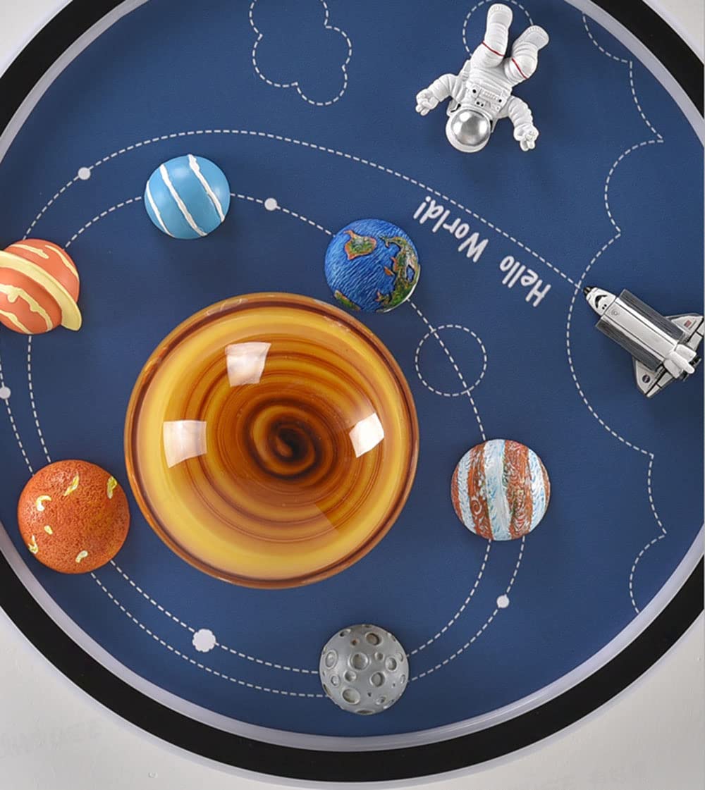 LED Planet Licht Deckenleuchte für Kinder Kreative Junge Mädchen Deckenlampe Dimmbar Mit Fernbedienung Modern Astronauten Kinderzimmerlamp Augenschutz Babylampe Zubehör für magnetische Planeten (50cm)