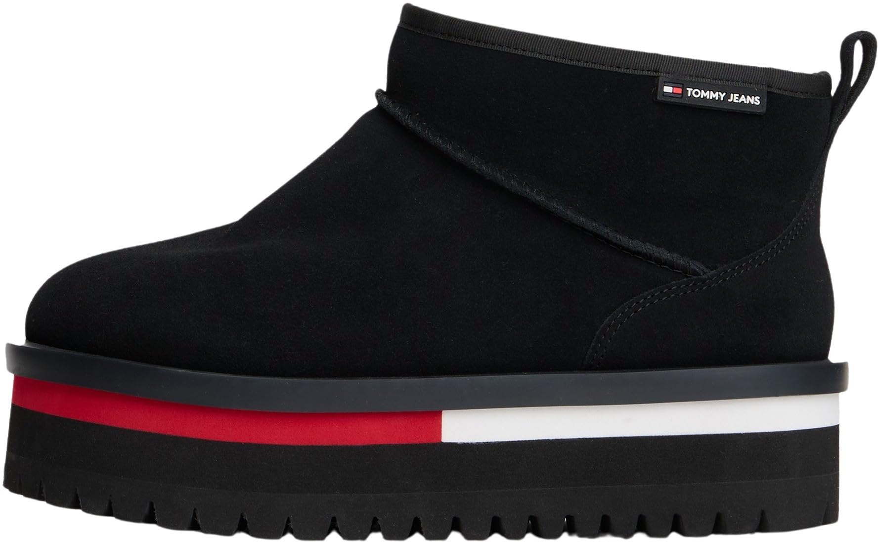 Tommy Jeans Women's Tjw Flatform Snow Boot Suede En0En02841 Hybrid, Black (Black), 7.5 UK