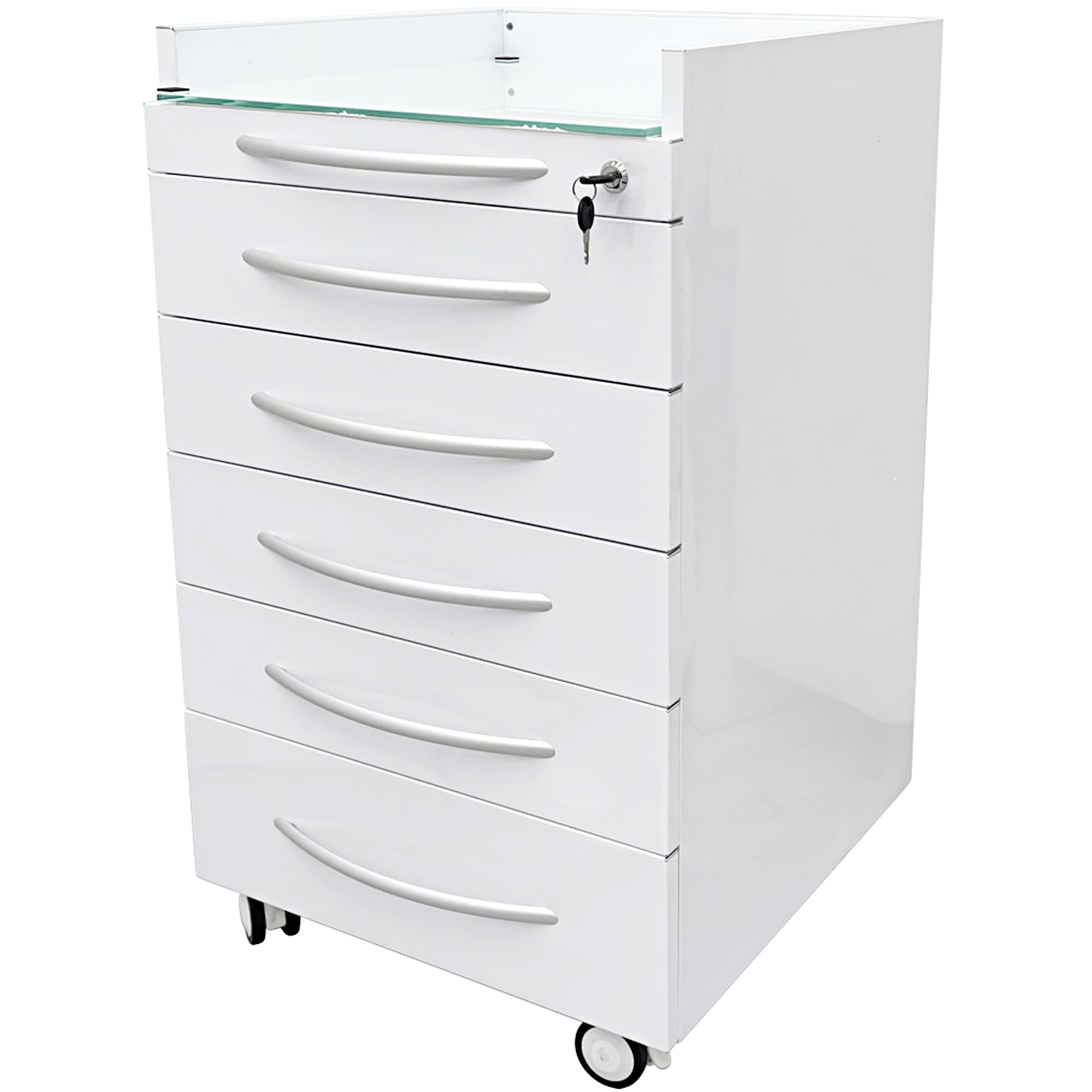 HQHAOTWU Storage Cabinet Office Mobile File Cabinet 5 Drawers Utility Mobile Storage Cabinet Stainless Steel Moving Side Cabinet Portable Storage