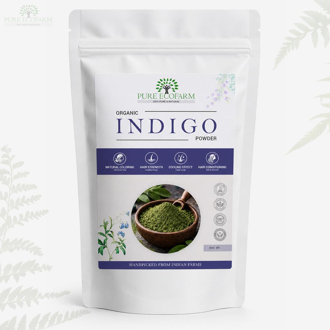 Organic Indigo Powder for Black Hair – 100% Pure Natural Hair Coloring | Chemical-Free Hair Dye | Herbal Hair Color For Men & Women 100g-picture-18