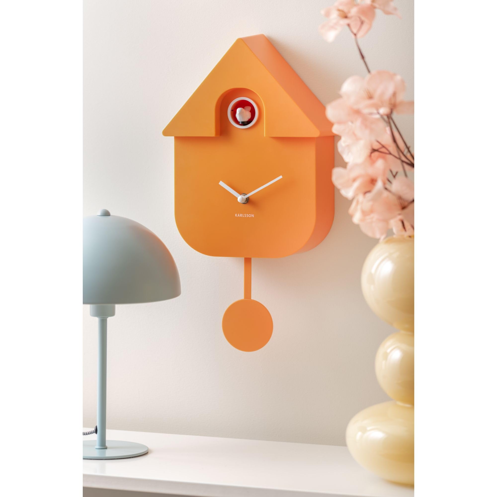 Karlsson Kuckucksuhr Modern Cuckoo - Orange - 21,5x8,5x41cm - Andere - Thermoplast - Wanduhr Modern Wohnzimmer - Wanduhren - Kuckucksuhr