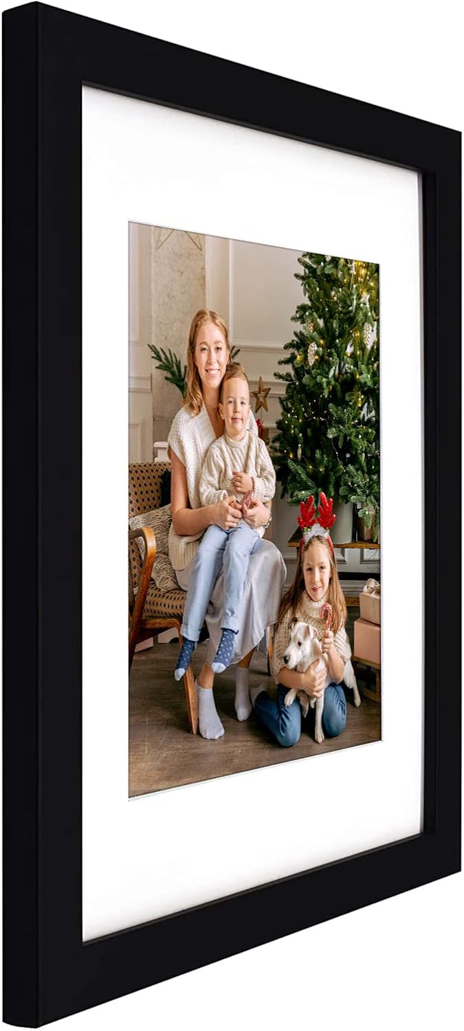 Golden State Art 11x14 Photo Wood Frame with Mat for 8x10 Picture BLACK
