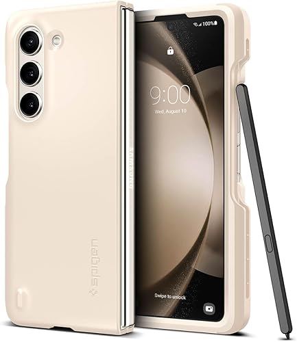 Spigen Thin Fit P - Funda diseñada para Galaxy Z Fold 5 (2023), color marfil perlado