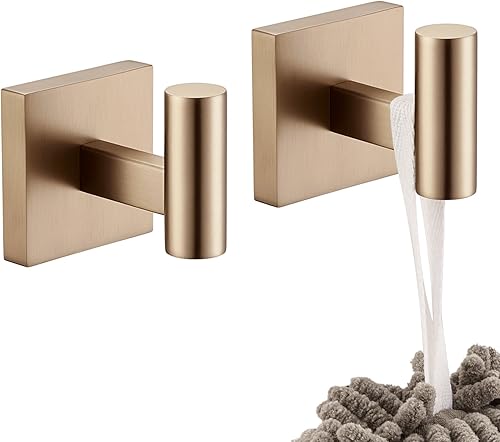 Miniatura 10 de KOKOSIRI Ganchos para Bata Toalla y Abrigo de Baño para Baño Cocina Pared Paquete de 2 Cromo Acero Inoxidable B1013CH-P2 Cromo pulido,Negro Oro,Oro