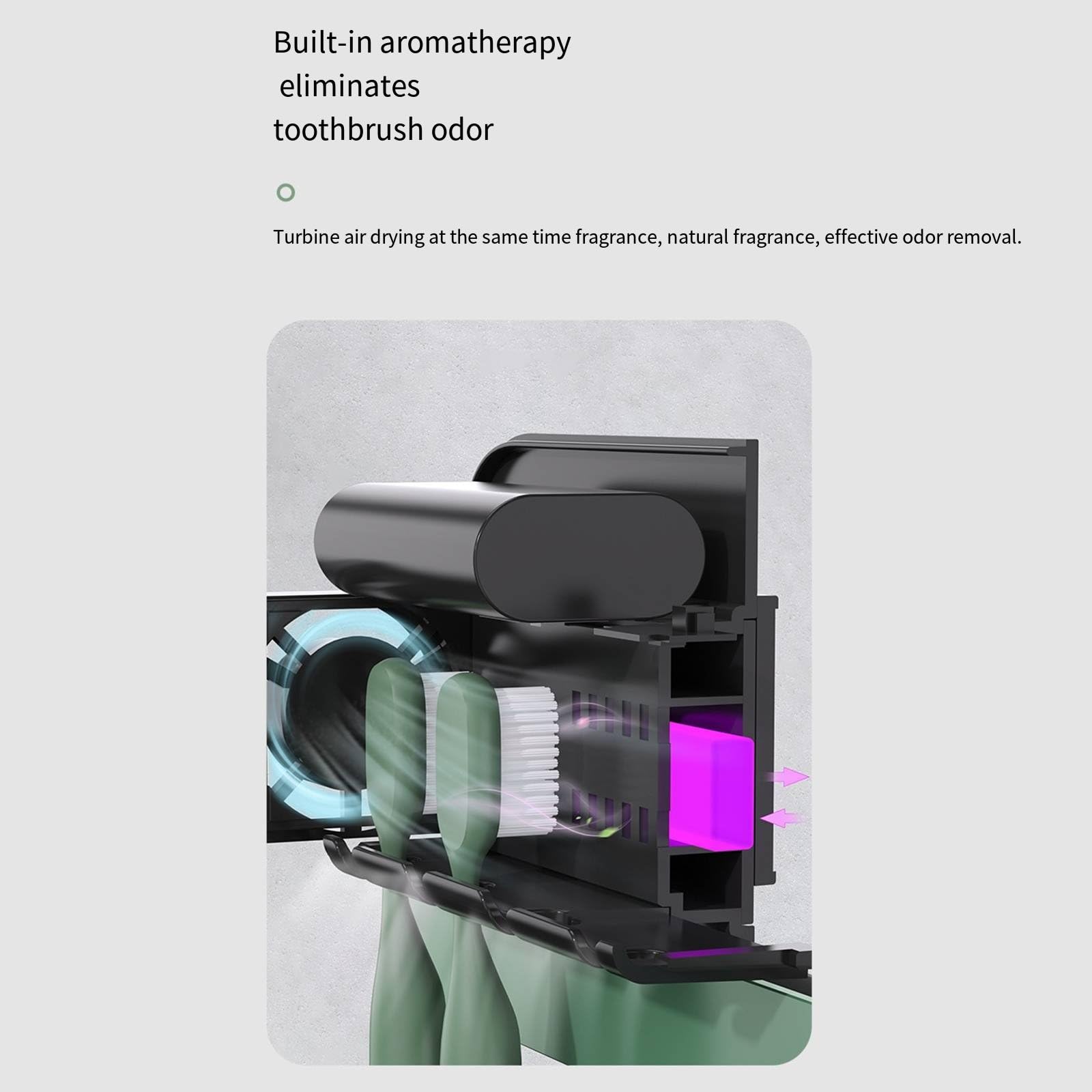 Soportes de cepillo de dientes montados en la pared para baño, esterilización Uv de secado inteligente, estante de almacenamiento sin perforaciones, soporte para cepillo de dientes,Blue
