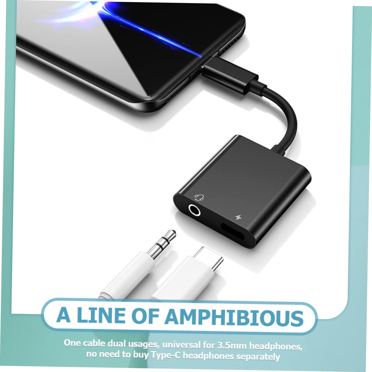Mikikit 4pezzi Adattatore Usb c Con Caricatore Convertitore Headphone Splitter Compatibile Per Smartphone e Design Compatto e Leggero Trasmissione Audio Chiara e Efficiente