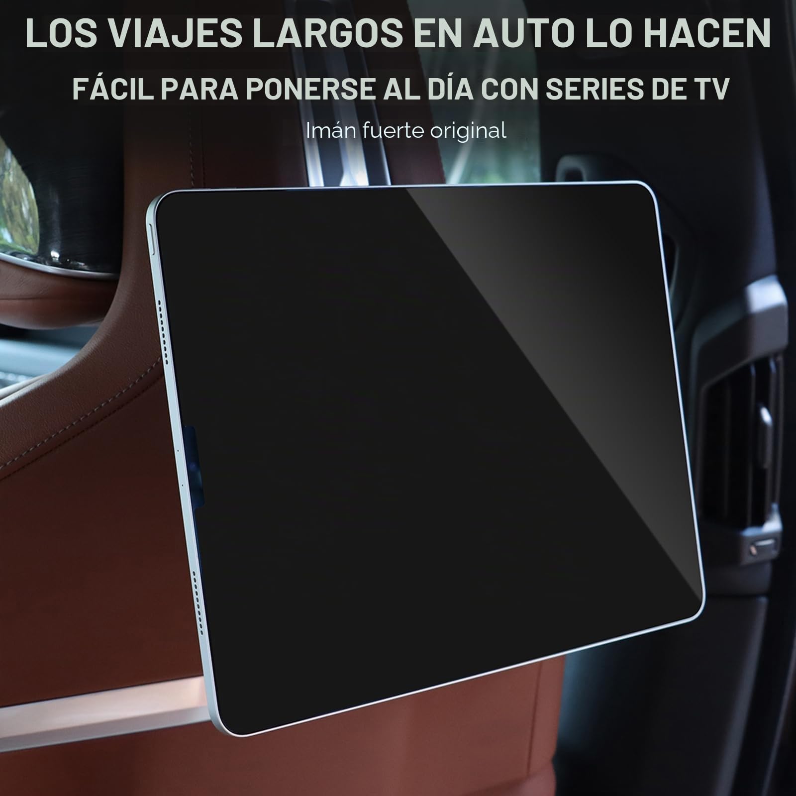 KUNGKIC Soporte para tablet de coche para BMW X3 X5 X6 I20 G05 G06 G45 G60 G61 G70 Mag-Safe soporte de coche soporte magnético para teléfono móvil reposacabezas universal giratorio 360°