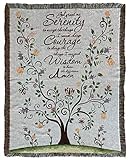 God Grant Me The Serenity Prayer Woven Tapestry Throw Blanket with Fringe 50 X 60 Inches