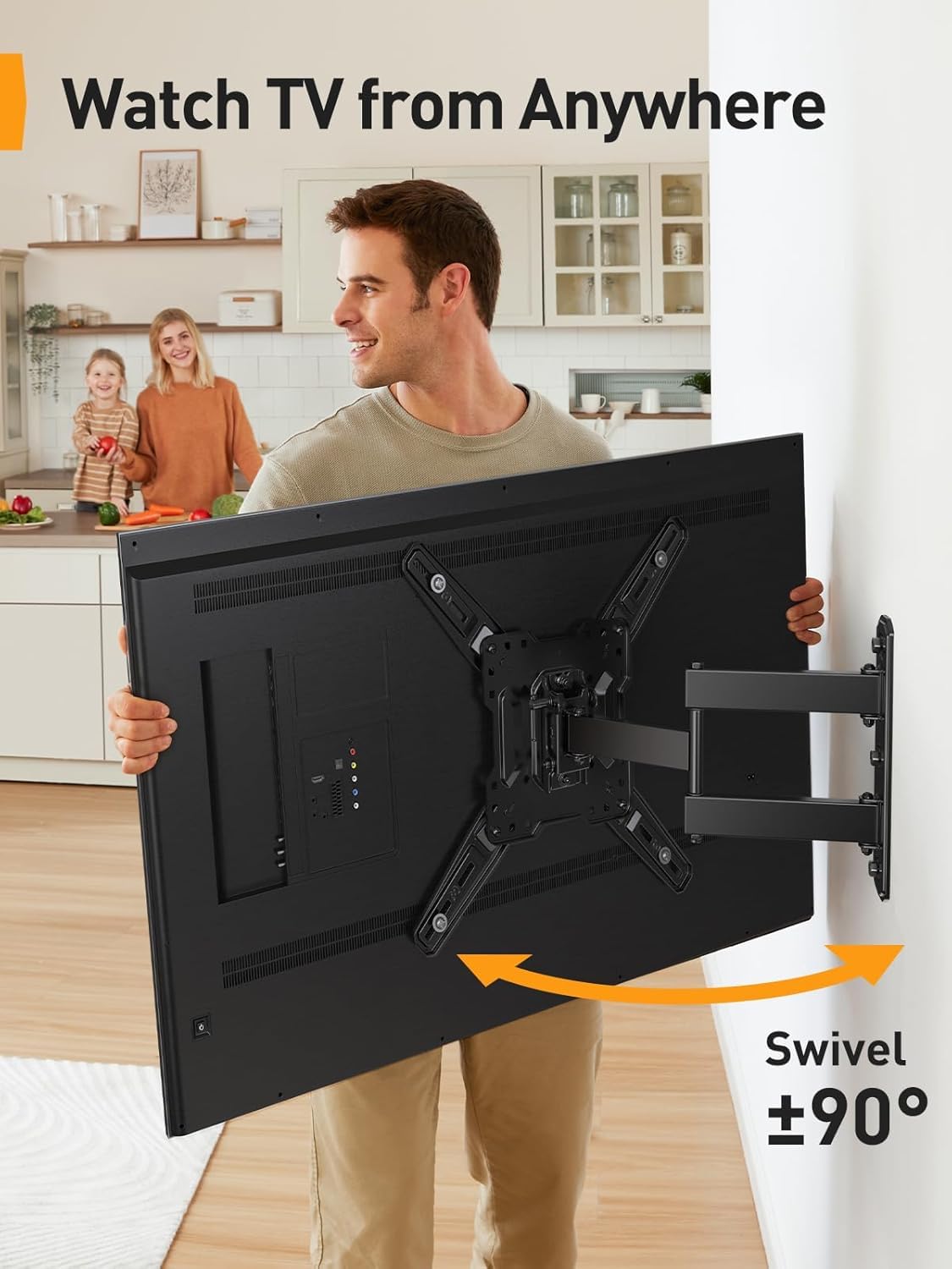 Perlegear Support TV Full Motion pour téléviseurs de 66 à 65 pouces jusqu'à 37 kg