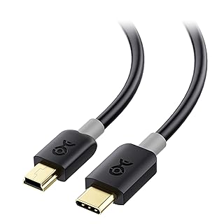 Cable Matters 短い USB C Mini USB ケーブル - 30cm、MiniUSB USBCケーブル、Mini-B 2.0 コネクタ、PS3 ゲームコントローラ、カメラ、GPS、ダッシュカメラに対応、ブラック