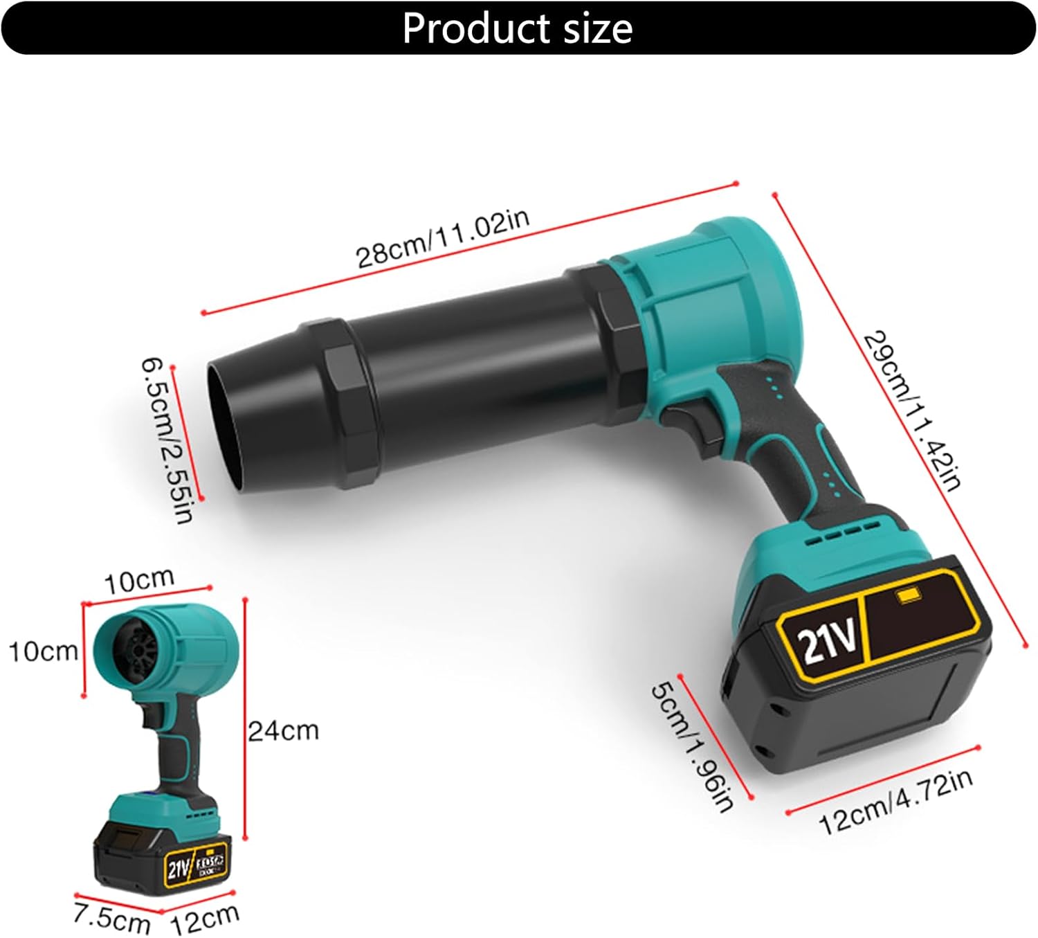 High Speed 600000RPM Cordless Blower 30Min Runtime 700G Thrust Power for Wet Leaves Stainless Steel Blower