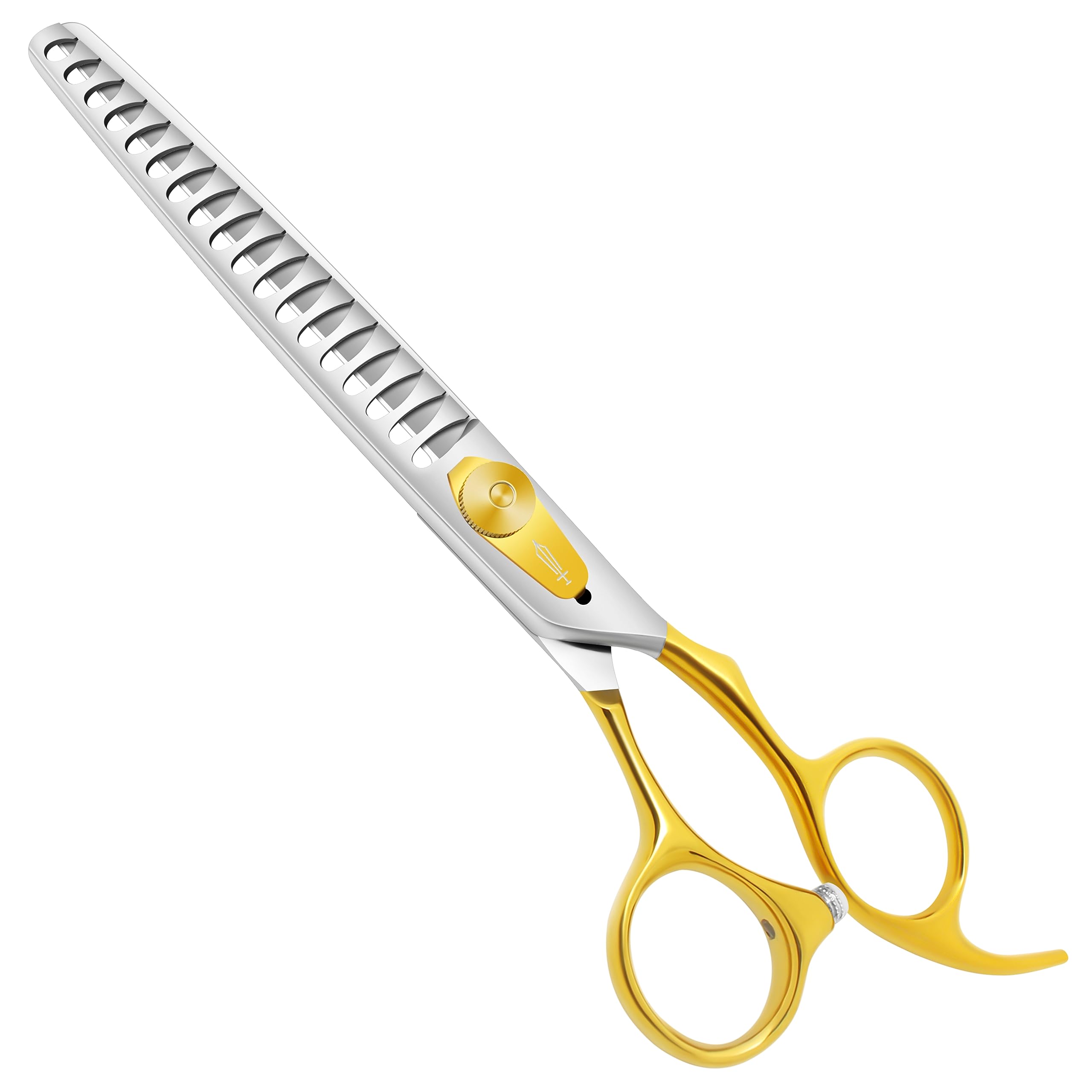 HASHIMOTO Chunkers Dog Grooming Scissors, Dog Shears for Thick Coats, 18 Teeth, 7.0 inch, 70% Thinning Rate for Thick Fur Trimming, Light Weight,