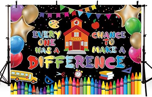 Miniatura 3 de MEHOFOND Cartel de fondo de bienvenida de regreso a clases de 7 x 5 pies, decoración inspiradora para el regreso a clases, telón de fondo para el