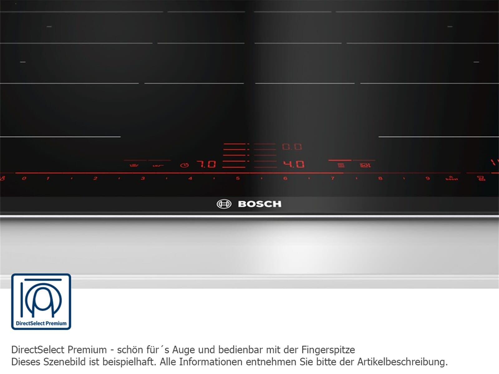 Bosch pxe675dc1e płyta kuchenna (wbudowana, indukcyjna, szkło i ceramika, czarna, stal nierdzewna, dotykowa, górna część)