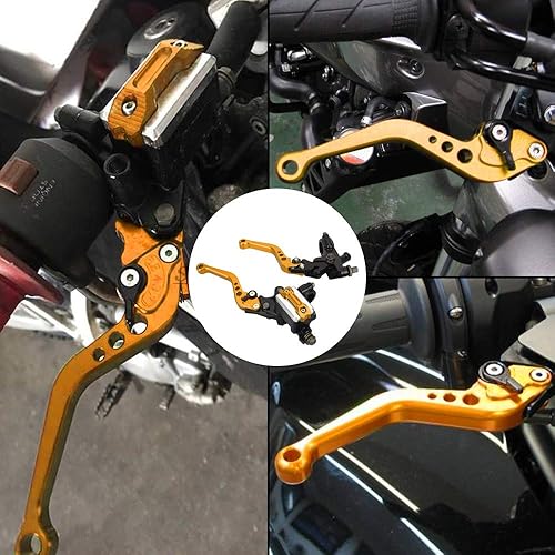 Miniatura 6 de LKV Juego de palancas de freno de embrague de motocicleta  Universal 78" 0.866 in manillar freno cilindro maestro palanca de embrague izquierda y