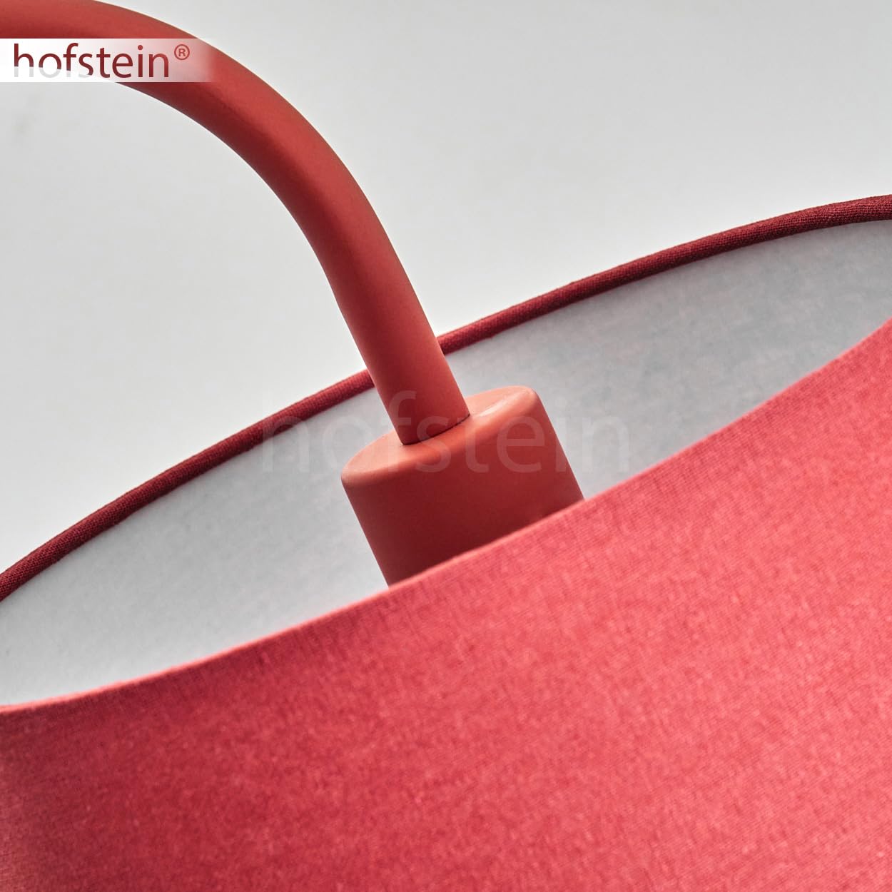 Stehleuchte Palmeiros, Stehlampe aus Metall/Stoff in Rot/Weiß, Leuchte im Retro/Vintage-Design mit rundem Schirm (Ø 25 cm) u. Fußschalter, Höhe 160 cm, 1 x E27, ohne Leuchtmittel