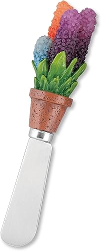 Miniatura 2 de Supreme Housewares Ramo de flores esparcidores de queso, asas de resina pintadas a mano con cuchillas de acero inoxidable para untar queso crema,