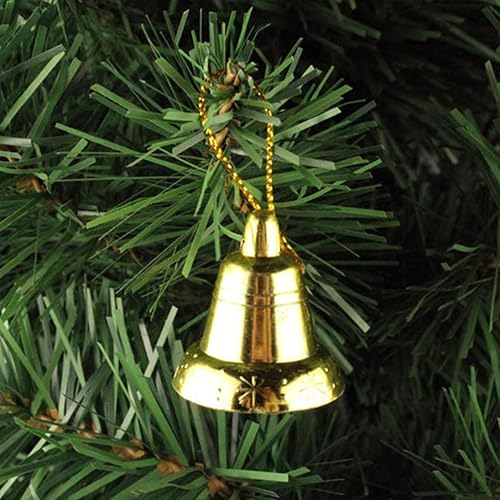 Miniatura 2 de STOBOK 30 cascabeles dorados para manualidades, colgante de árbol de Navidad, adornos de Navidad