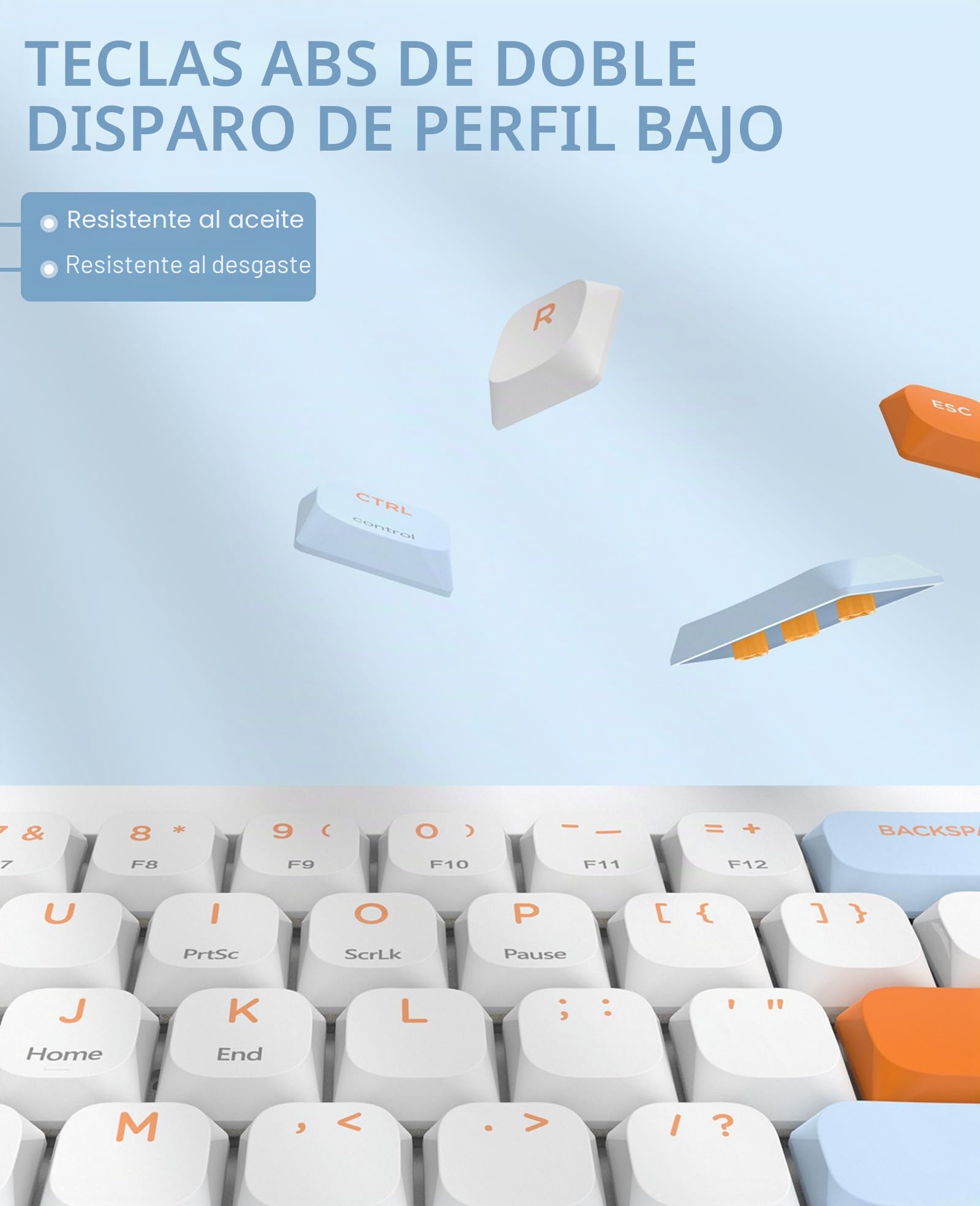 MAGIC-REFINER RKL680 Teclado Mecánico Inalambrico Ultra Delgado, Teclado Gaming 60%, Apex Pro Mini Modo Dual 2.4GHz/Bluetooth con Interruptores Rojos de Bajo Perfil para PC/Tablet/Win/Mac/QWERTY US