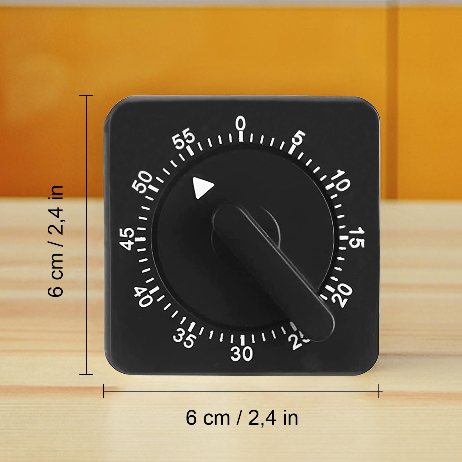 Cadrim Timer da Cucina Magnetico Timer Visivo Meccanico Conto alla Rovescia Silenzioso con Supporto/Foro/Magnete Sveglia Forte Timer Cottura Classe Studio Allenamento Acciaio Inox NO Richiede Batteria