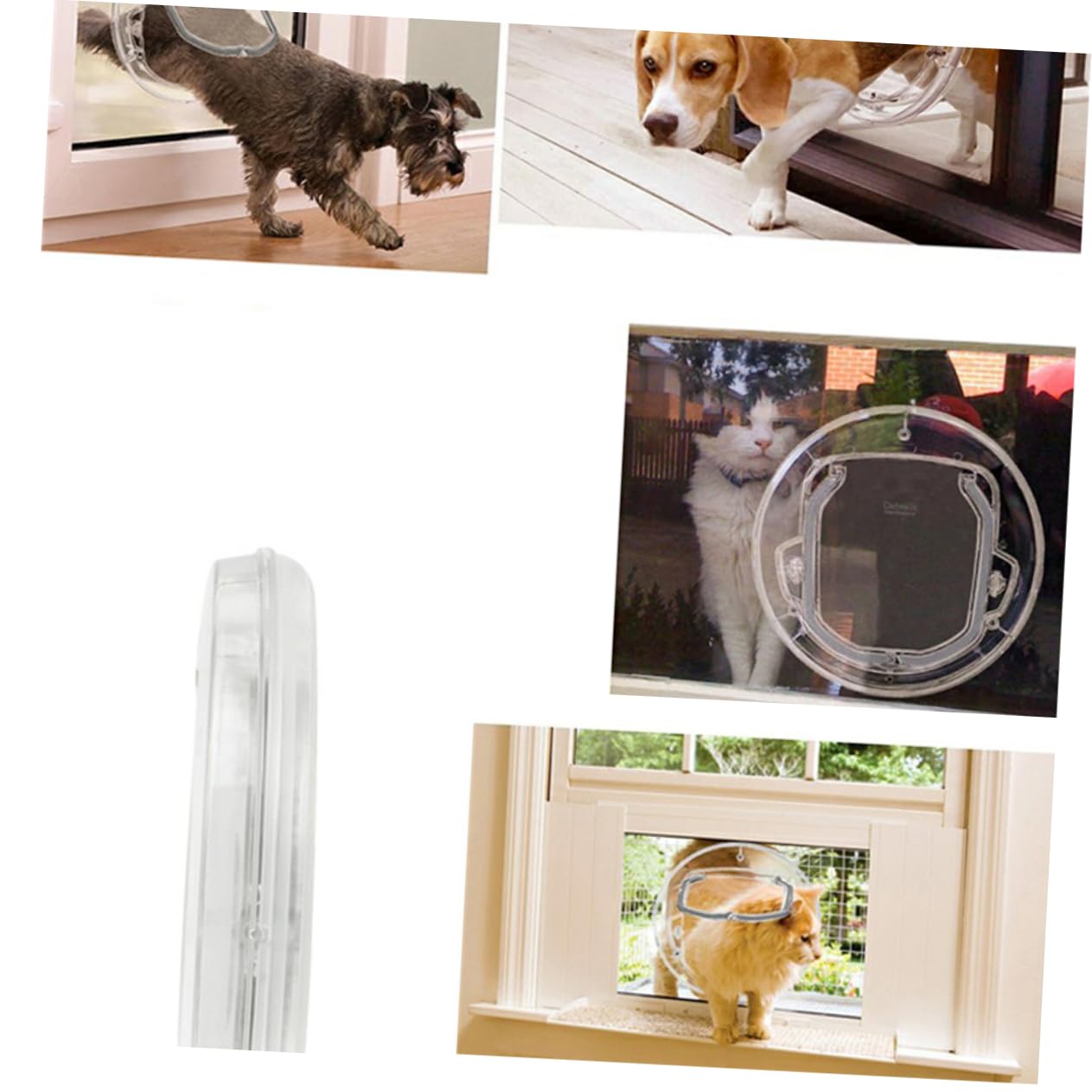 Transparente Steuerbare Katzenklappe und Ausgang, Kunststoff Weiß