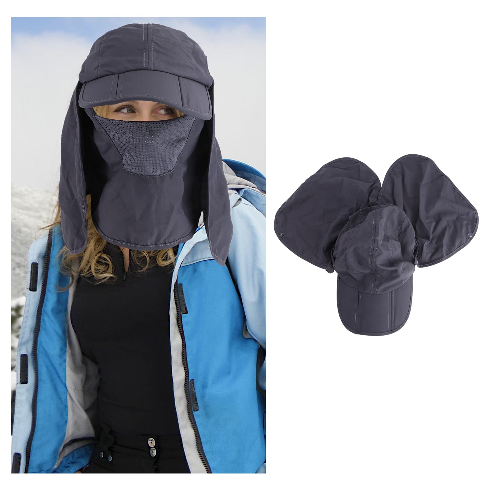 VALICLUD Gesichtsschutzmaske Zum Angeln Sonnenhut Mit Solarventilator Hüte Mit Sonnenblende Schutzhelm Sonnenschutz Visier Sonnenhüte Für Frauen Uv-Schutz Sonnenhut Damen Kappen Dark Grey