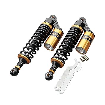 Mallofusa Universal 320mm Pair Motorcycle Air Rear Shock Absorber For Honda Kawasaki Suzuki Yamaha Go Kart Scooters Sport Street Bike Black Gold Amazon In Car Motorbike