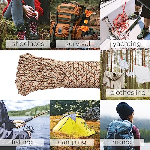 Image of TECEUM 5 /32 inch Paracord Rope 1000 - 1000ft / 200ft / 100ft / 50ft - Tactical Parachute Cord 4mm - 45+ Colors - Nylon String for Survival & Camping Gear - Stripe Cord for Survival - Utility Rope