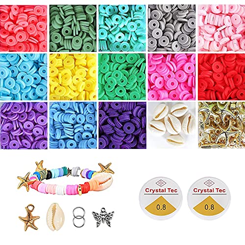 ECVV 2600 PCS Jewelry Making Kits Diy Handmade Clay Beads With Alphabet Letter Patterns And Love Patterns 3Mm For Necklaces Bracelets