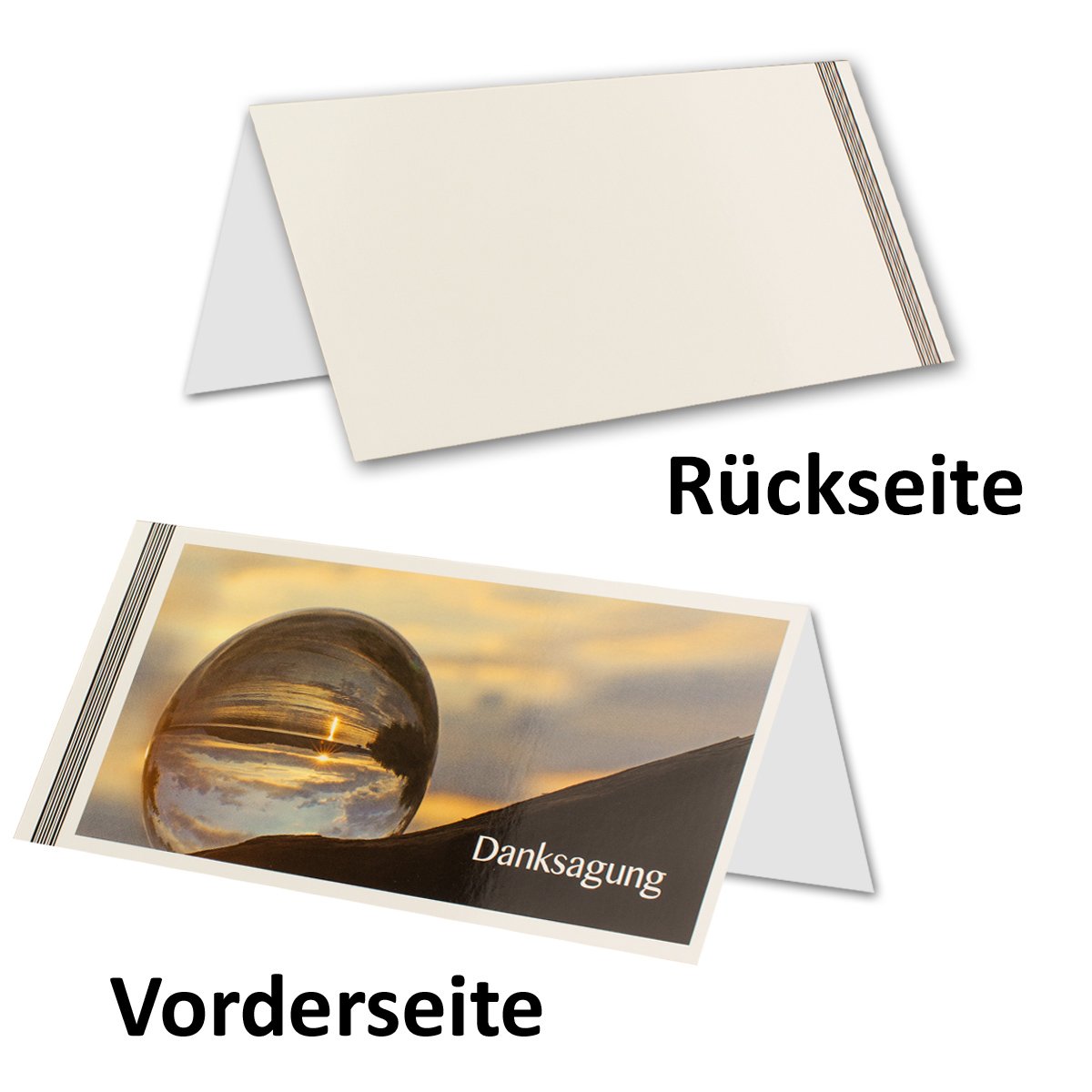 Danksagungskarten Trauer – Set Mit 25 Karten + Umschlägen, 14,8x10,5 Cm, Mattes Papier