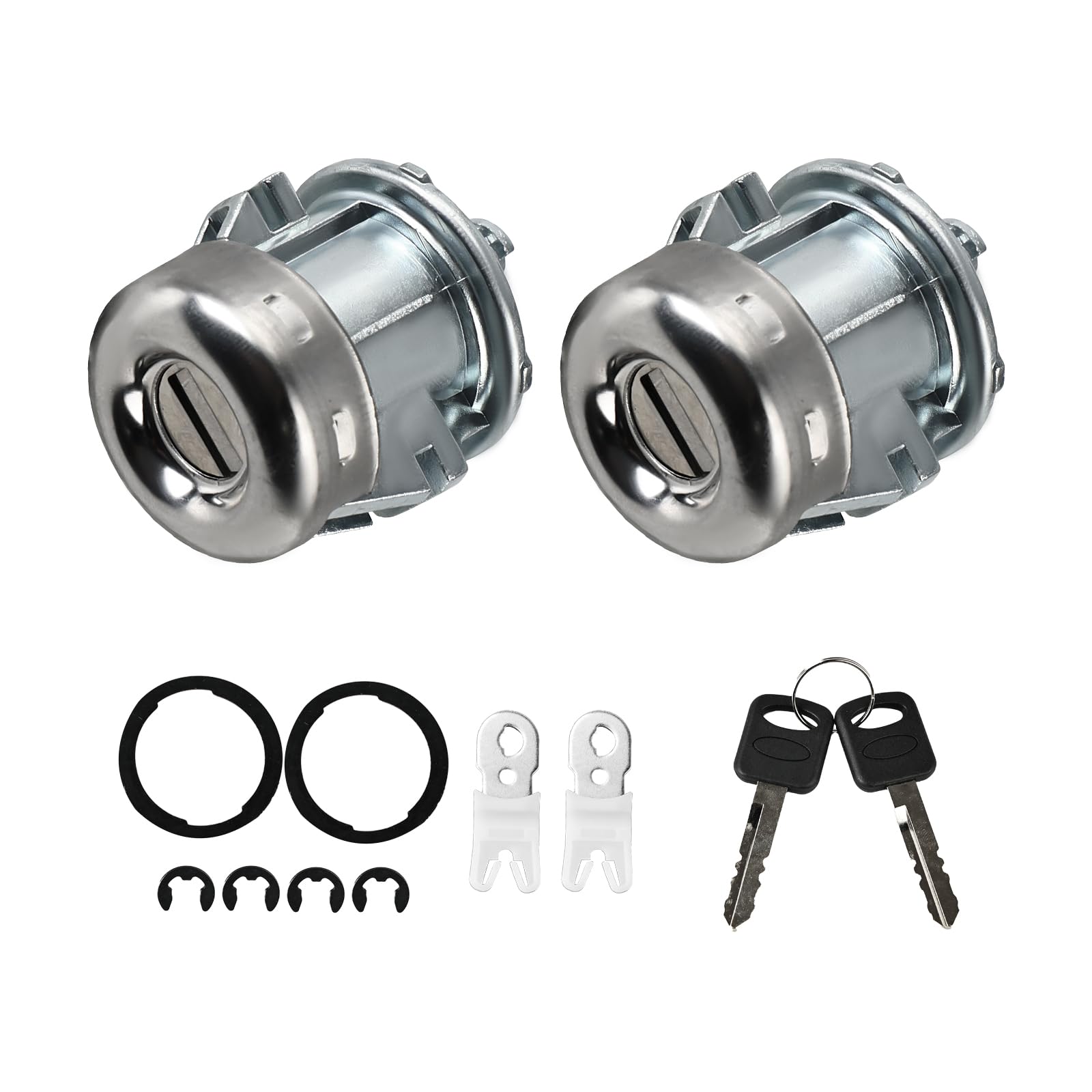 Ri-Key Security Door Lock Cylinder & Key Set - Fits Ford F250 / F350 / F450 / F550 Super Duty (1999-2016) - Driver & Passenger Side Replacement