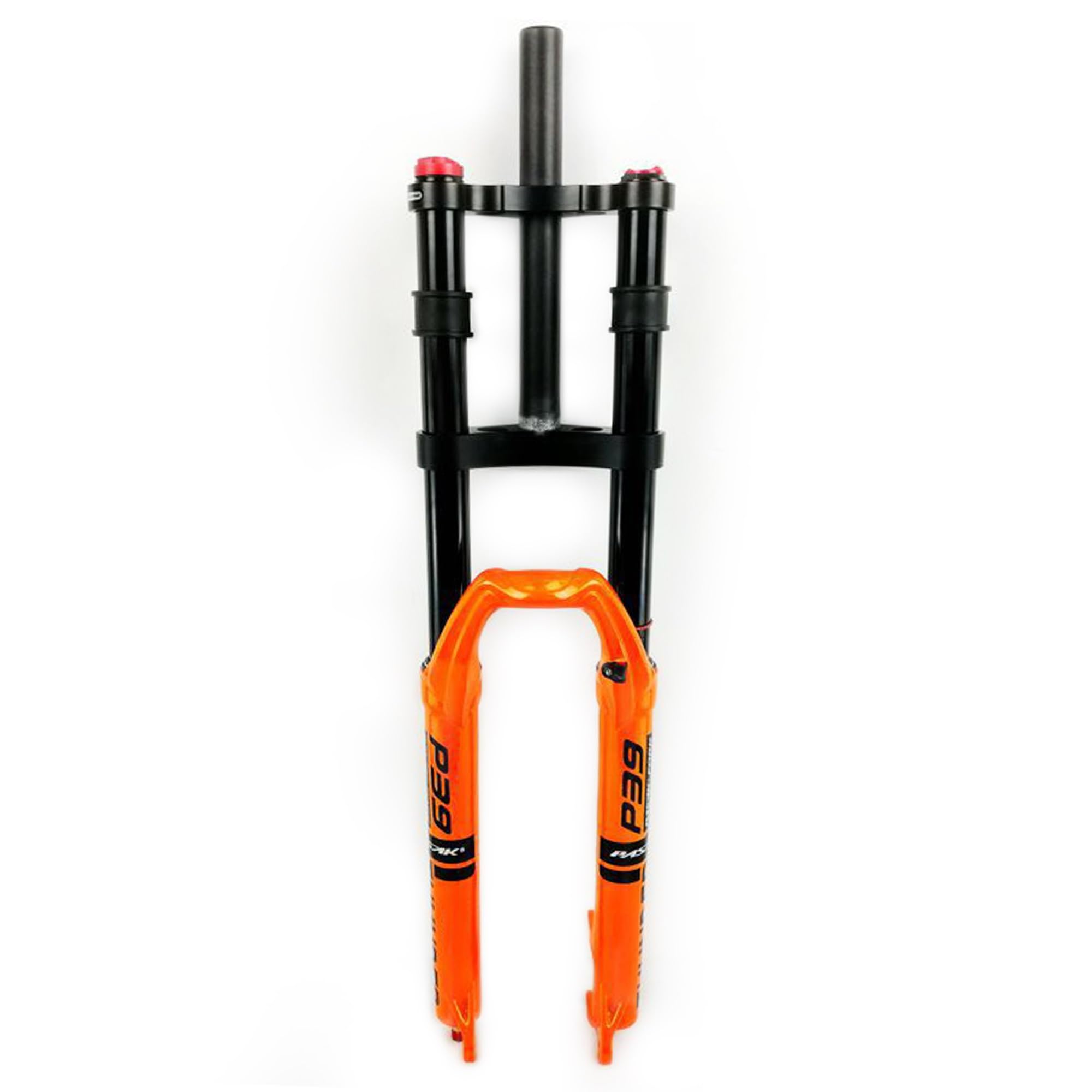 26/27,5/29" skok sprężyny 130 mm MTB zawieszenie pneumatyczne widelec przedni 1-1/8" rura prosta QR 9 mm podwójne ramię ręczna blokada ultralekki widelec do roweru górskiego (kolor: pomarańczowy