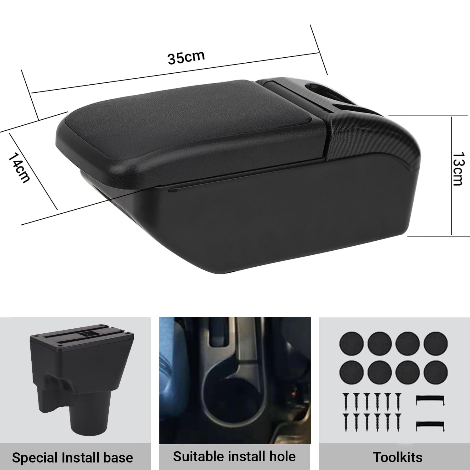 YJYWZH Compatible with Kia Picanto Braccioli Bracciolo Doppio Strato Auto Console Centrale Scatola Portaoggetti Supporto del Braccio Interni Parti e Accessori
