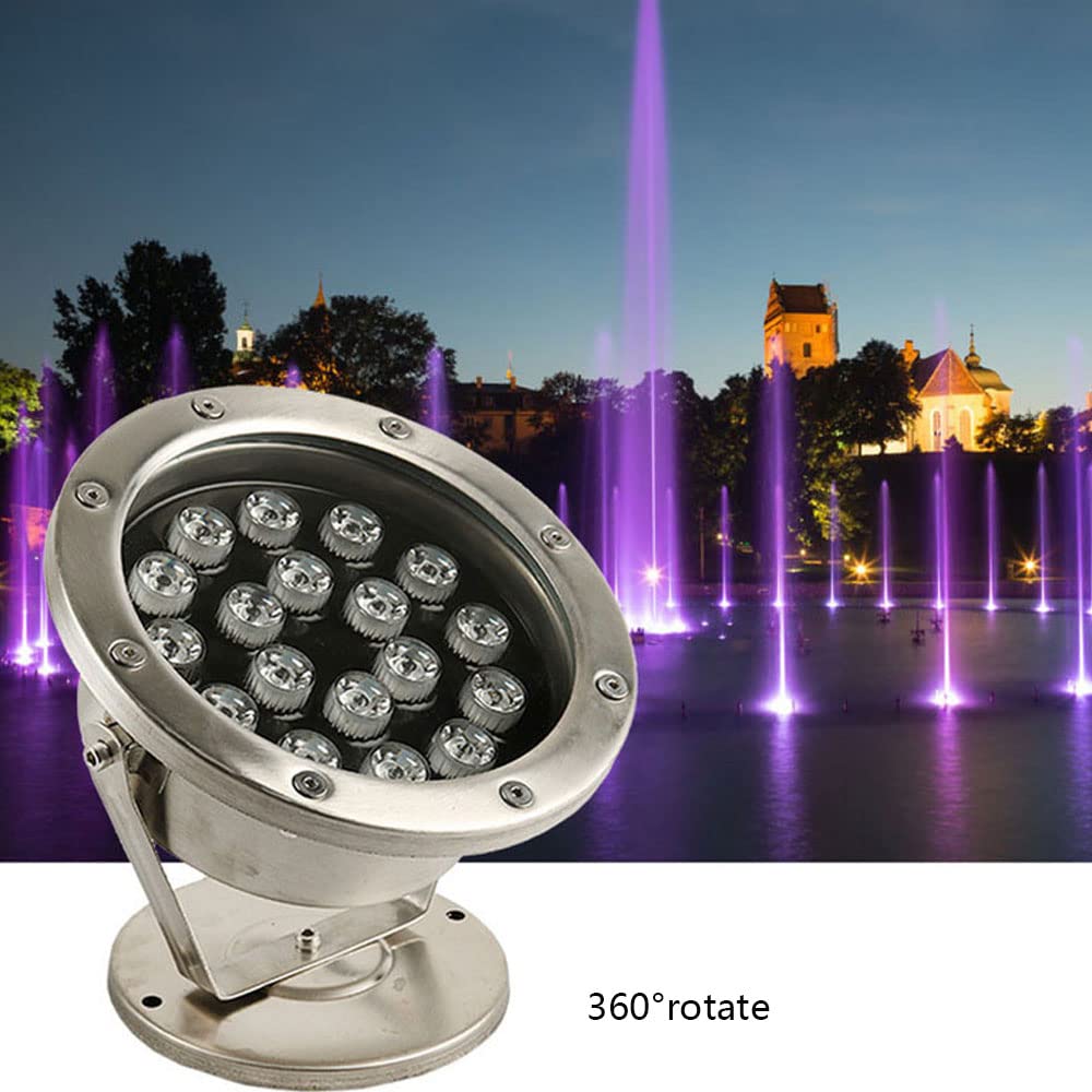 Luces subacuáticas LED Estanque de luz de Acero Inoxidable Sumergible IP68 Lámpara de Noche Jardín al Aire Libre Piscina Fuente Luces Fiesta Paisaje Luz, Color Regulable
